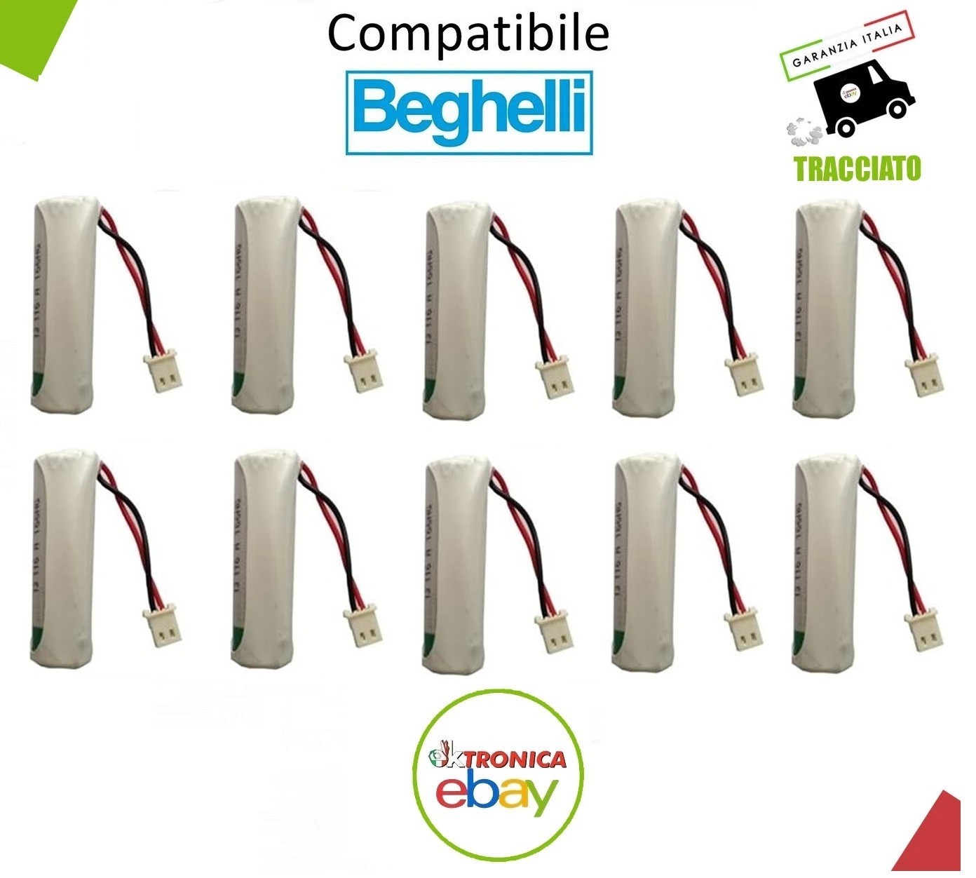 Batterie Ricambio Beghelli AA 3.6V Kit 10 pz Saft LS14500 Originali