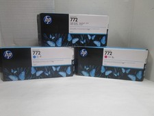 HP 772 Printer Ink Cartridge CN633A CN636A CN629A LOT SET OF 3 NEW DATED 2021
