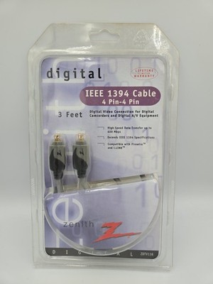 NEW ZENITH 4 Pin-4 Pin 3 ft Digital IEEE 1394 FireWire iLink Cables ZDTV116