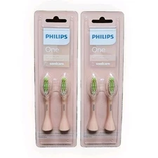 2-pack Philips One by Sonicare x4 Replacement Brush Heads BH1022/05 Shimmer NEW