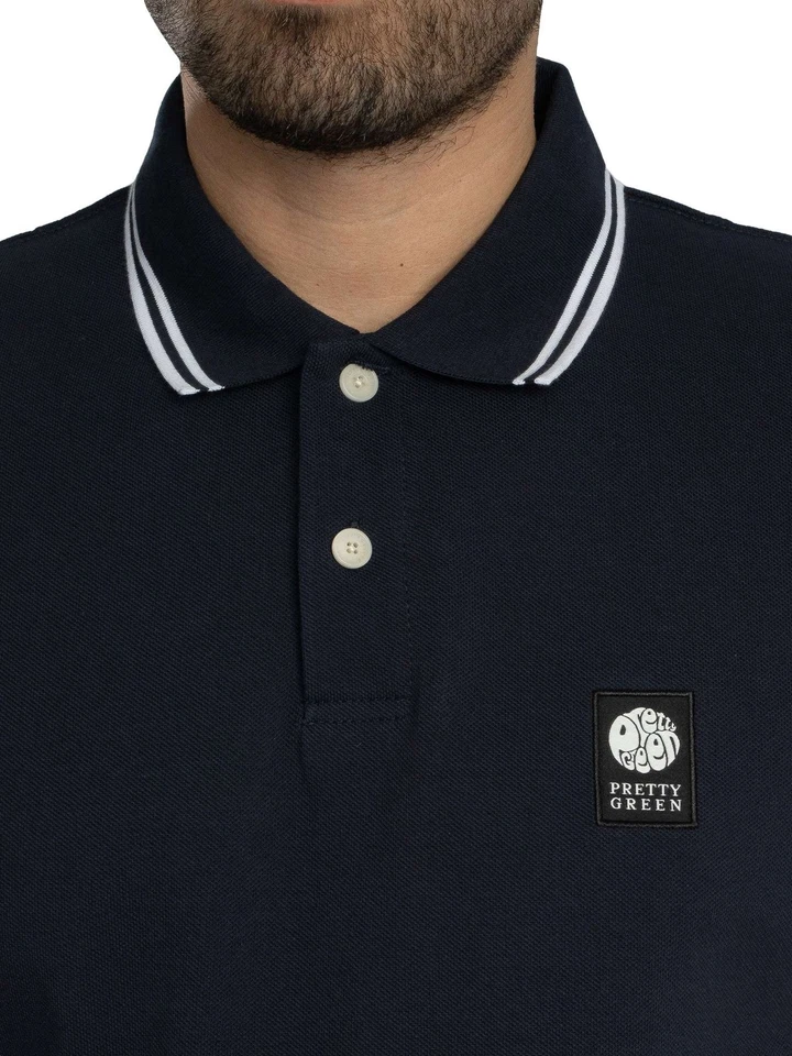 Pretty Green Pour des hommes Polo Rayner, Bleu - Photo 4/4