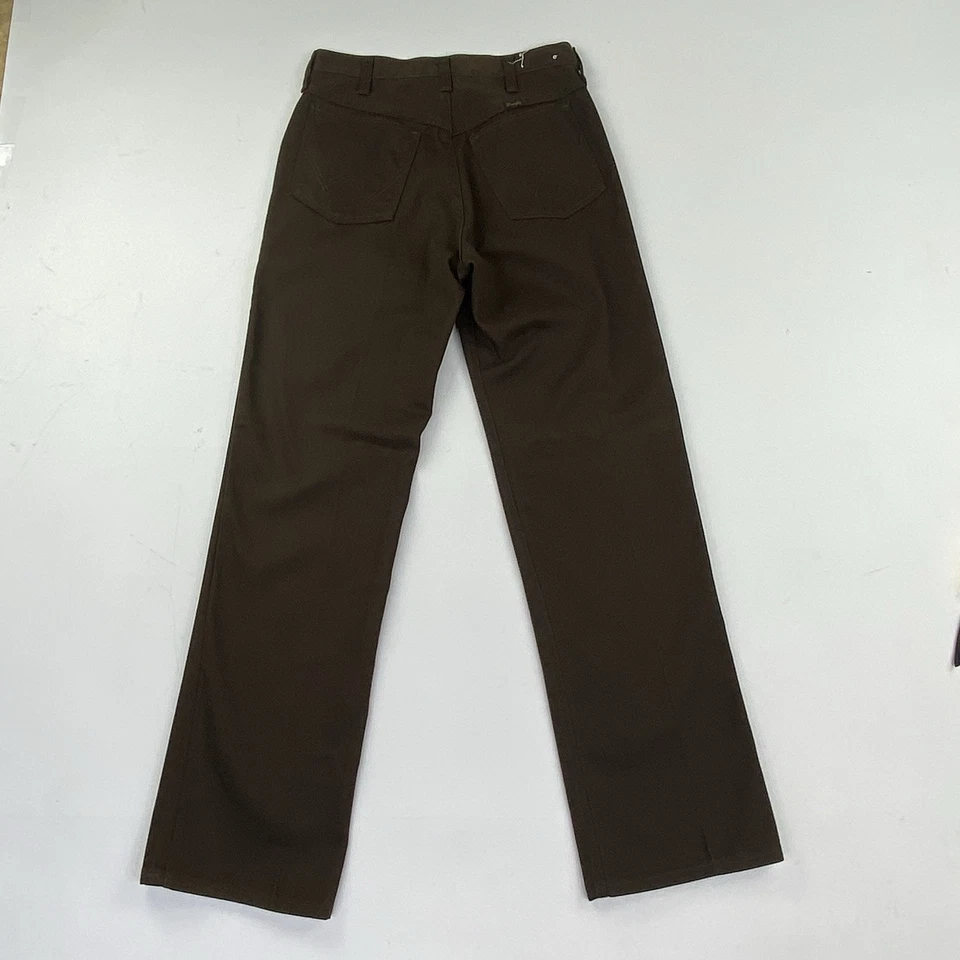 Pantalones de mezclilla vintage Wrangler marrón prensa permanente garra 28X30 ahora L = 28,75 ropa de calle Foto 4 de 4