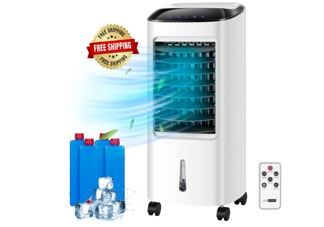 Aire Acondicionado Portatil Para Cuarto Casa Ventilador De Frio Pie Con Remoto