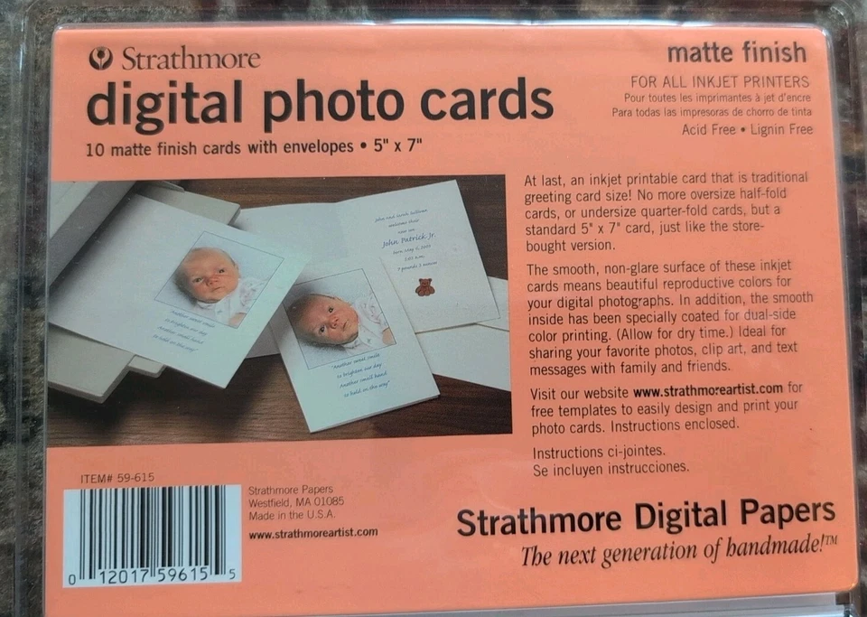 Strathmore Digital Photo Cards ,10 Matte Finish With Envelopes  - Image 2 of 2