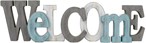 Rustic Wood Welcome / Relax Sign Decorative Cutout Word Sign Wall Tabletop Decor - 第 3/32 張圖片