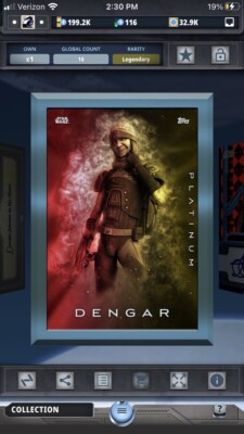 Topps Star Wars Card Trader Gilded DIGITAL - Dengar Diamond CC 10