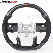 Carbon Fiber Sport Flat Custom Steering Wheel For Dodge Ram 2500 3500 2019-2025