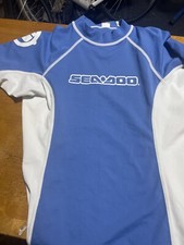 Sea Doo Rashguard Shirt Rash Guard Unisex Nylon Spandex SPF 50 Red/Black C