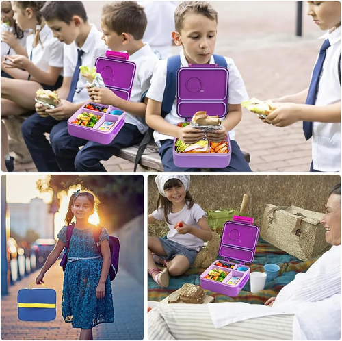 Bento Box Kids & Adults, Insulated Leak-Proof Lunch Box with Insulated Food Jar - Picture 6 of 12