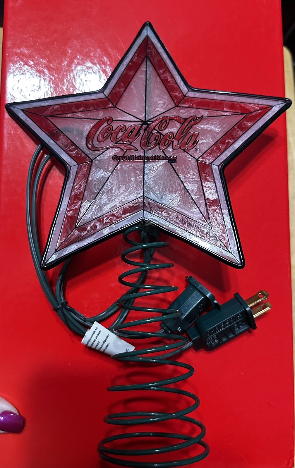 Rare Coke Coca Cola Light Up Star Tree Topper eBay
