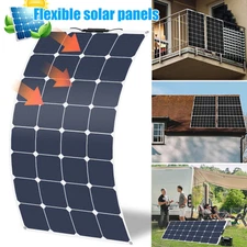 300W Flexible Portable Solar Panel 24% RV Rooftop Cabin Car Boat Home Camping