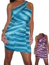 Womens Chiffon Bodycon Mini Dress Tie Dye Design Wrap Look 8-14