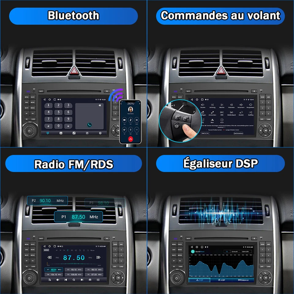 Android 14 Autoradio DVD BT Mercedes A/B Klasse W169 W245 Sprinter Viano Crafter - Bild 4 von 4