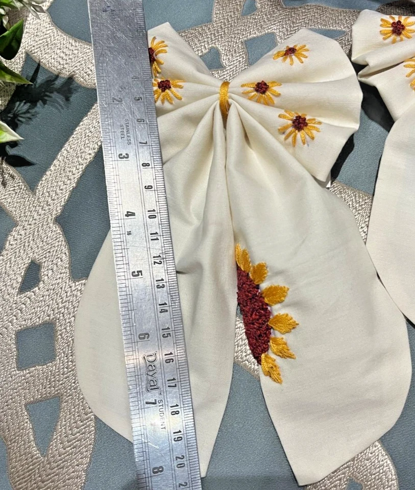 Juego de 2 pinzas para el cabello de lino florales bordadas a mano bareta para mujeres niñas Foto 4 de 4