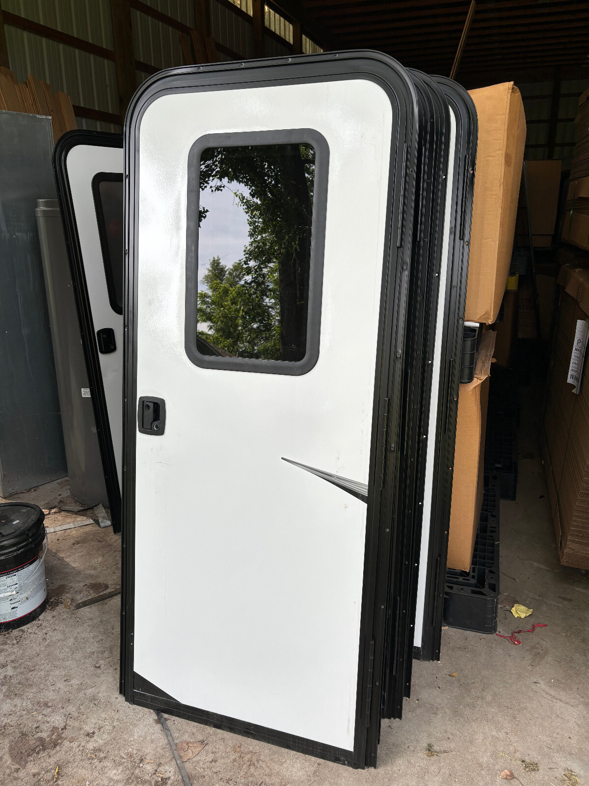Trailer Door, 30"X72". W/Screen Door, With Frame, W/Handle, NoLock/Keys