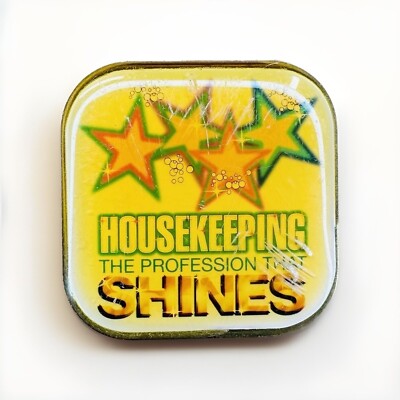 Vintage Housekeeping Shines Enamel Lapel Pin Hat Tie Tac P161