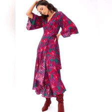 Farm Rio Vieques Wrap Maxi Dress Size Medium
