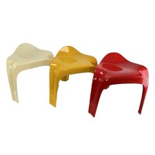 3er Set Vintage Casalino Hocker CASALA Design Alexander BEGGE, 1970er