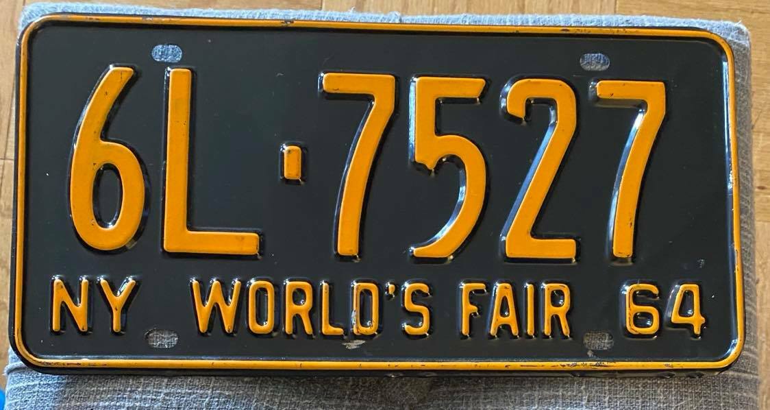 New York 1964 WORLD'S FAIR License Plate 6L7527 eBay