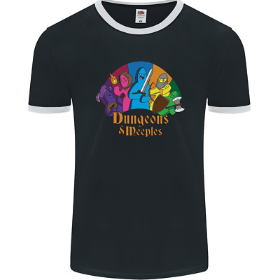 Dungeons n Meeples Rollenspiel Spiele RPG Herren Ringer T-Shirt FotL