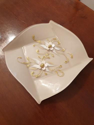 Centrotavola in vetro con decorazioni floreali - Foto 3 di 4
