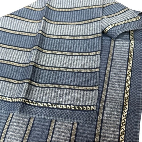 Fendi Blue Striped Cotton Handkerchief Square Small 17”x17” - Picture 4 of 7