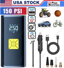 150 PSI Air Compressor Tire Inflator Fits Car Moto Bike Tires Air Pump Cordless