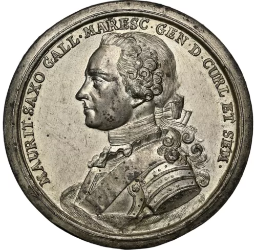 Poland - 1750 "Maurice de Saxe Moniment" - White Metal - NGC Unc Details - RARE!