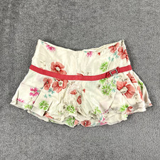 Vintage Abercrombie Fitch Skirt Womens Size 0 100 Silk Mini Ruffle Retro Y2K