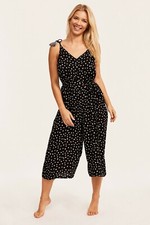 Figleaves Sorrento Spot Strappy Culotte Jumpsuit Black Polka Dot 755465