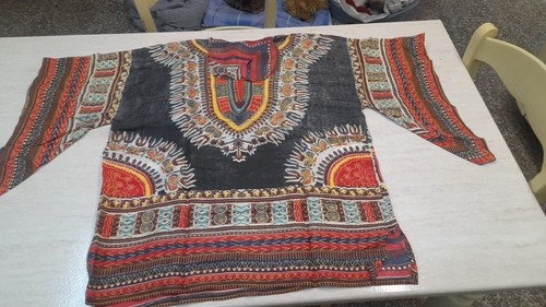 Camicia Dashiki Unisex.Seta.Made In India - Foto 2 di 3