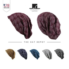 The Hat Depot Warm Baggy Fleece Lined Long Slouchy Beanie Skully Ski Hat 4712