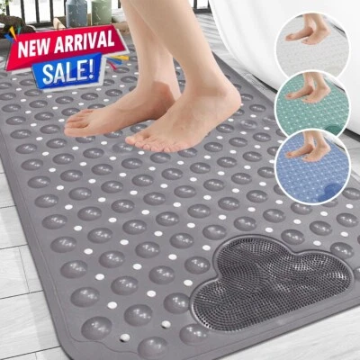 SHOP-DIRECT-24 Anti Mold Rubber Shower Mat Non Slip Bathtub Strong Suction Extra Large Bath Mat