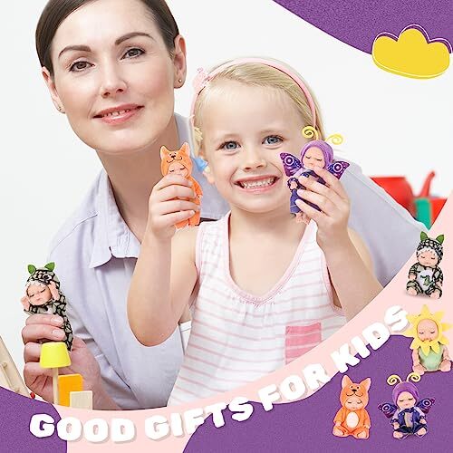 4 Stck. 4 Zoll Mini Babypuppen Lebensecht Realistisch Babypuppen Neuheit Stil - Bild 7 von 7