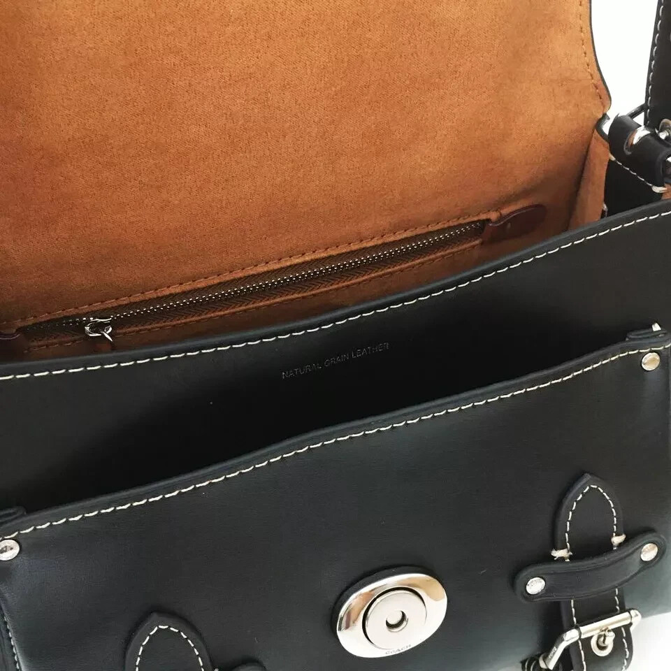 コーCoach Soft Tabbyレザー ハンドバッグ CT721 ブラック COACH CT721 Cargo Soft Tabby Black Leather Shoulder Bag