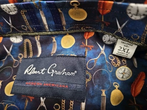 NEW Robert Graham POCKETWATCH Investigator Style Button-up S/S Shirt SZ 2XL - Picture 14 of 17