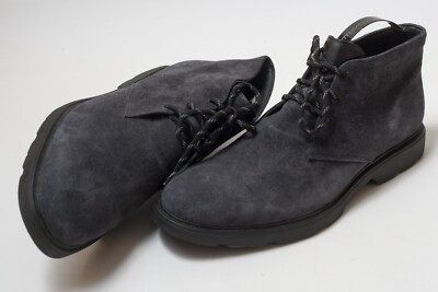 HOGAN Mens Navy Suede Leather Desert Boots Size UK 10 1/2 / US 12 