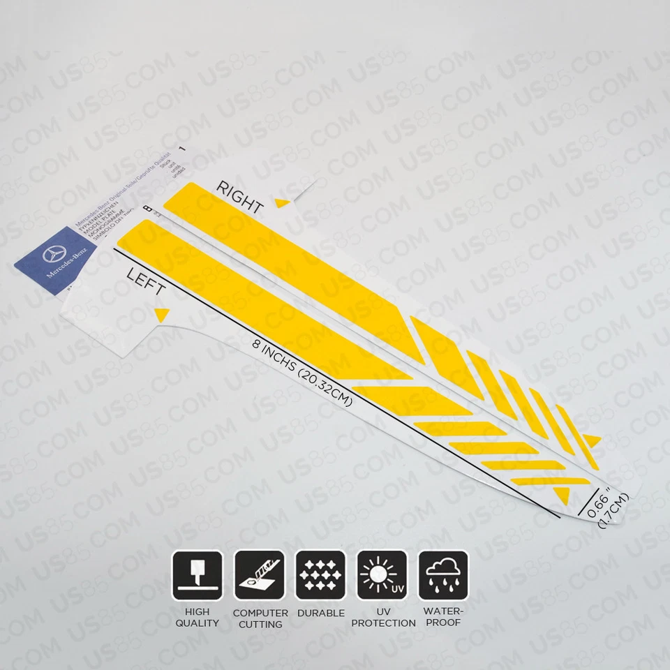 Para Nuevo Mercedes Cubierta Espejo Tira Adhesiva Vinilo Carreras Calcomanía AMG - Amarillo Foto 3 de 4