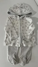 Ralph Lauren Unisex Printed Footed Teddy Bear Hoodie Set Baby 6M yse0821