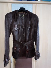 Ladies Real Leather Jacket With Croc Effect In Size Large