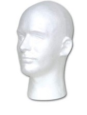 Male Face Styrofoam Mannequin Head