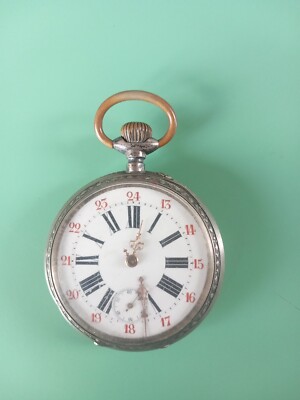 Anchor Right Bank Pocket Watch 15 Jewels. Silver 800. BROKEN LANCET