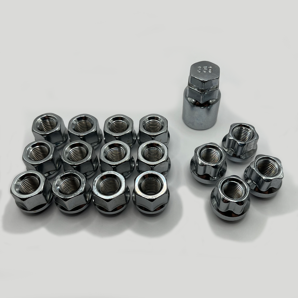 M12x1.5 Open Wheel Nuts (Zinc) x 12 + Locks For Kia Picanto Pregio Pro