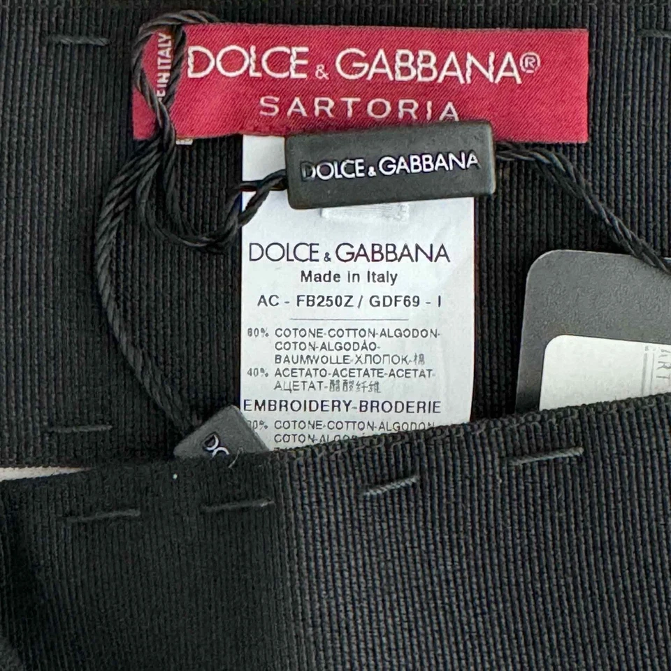 DOLCE & GABBANA SARTORIA Kristall Blume Kette Brosche Kleid Gürtel Schwarz - Bild 2 von 4