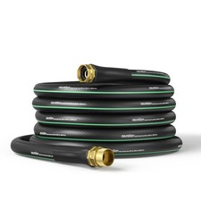 50FT 5/8' Rubber Garden Hose - Heavy Duty Water Hose, Male to Female, 600PSI