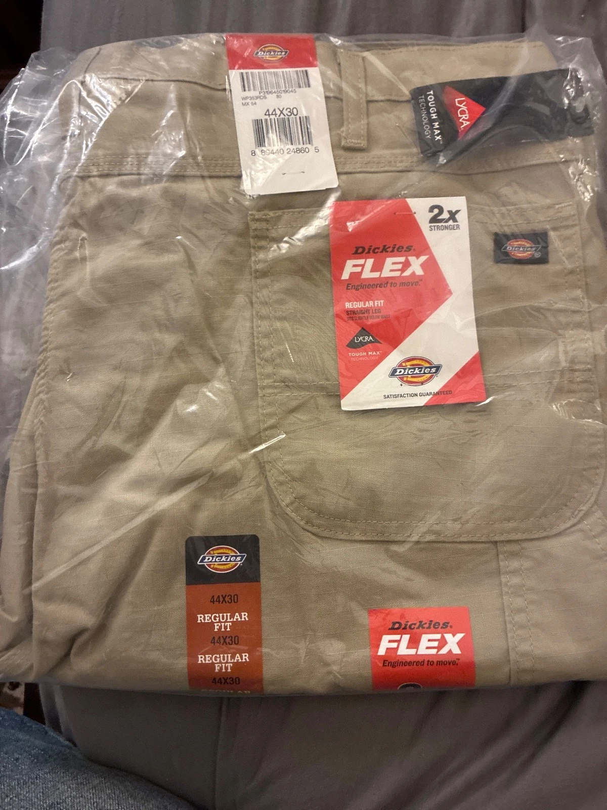 Dickies - Mens WP353 Tough Max Ripstop Carpenter Jeans Rinsed Desert Sand