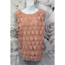 Monsoon Dusky Pink Lace Top Size 24 Party Occasion Sleeveless Dressy Blouse
