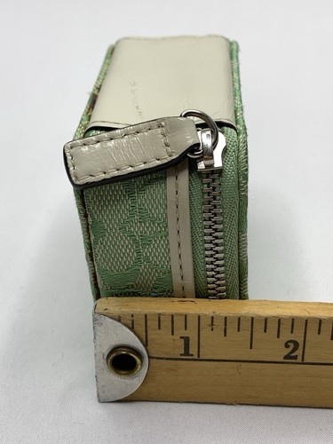 Coach Signature Green C Mini Pill Travel Canvas Case Box P111 - Picture 14 of 15