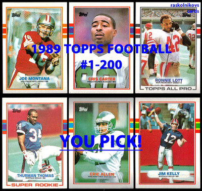 1989 Topps FOOTBALL #1-200 Complete Your Set $2 or 2 Card Minimum YOU PICK!