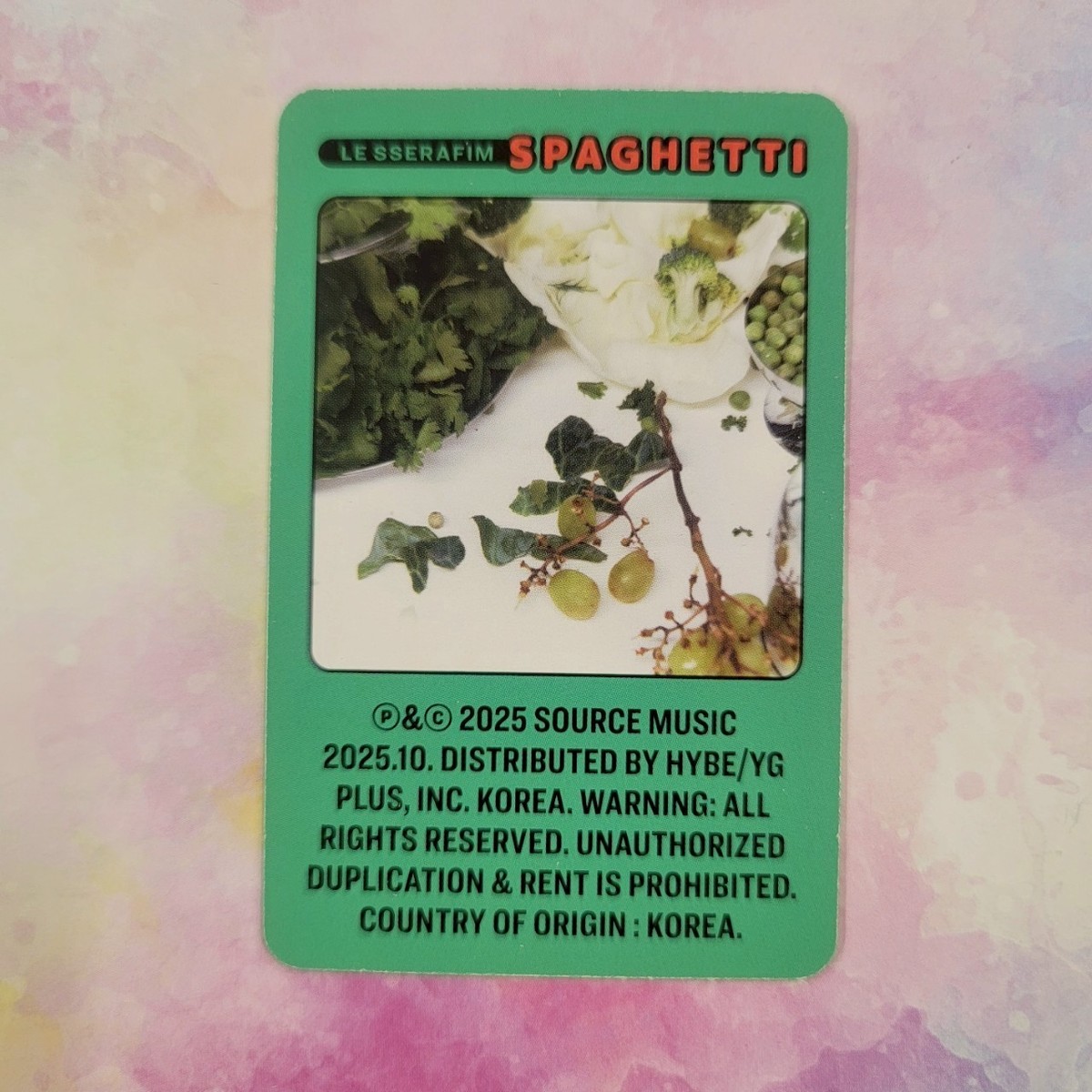 LE SSERAFIM 'SPAGHETTI' 1st Single Official Photocard COMPACT ver